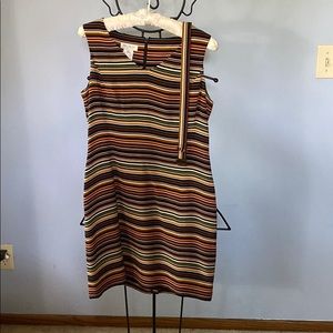 Jones New York petite multicolored stripe dress